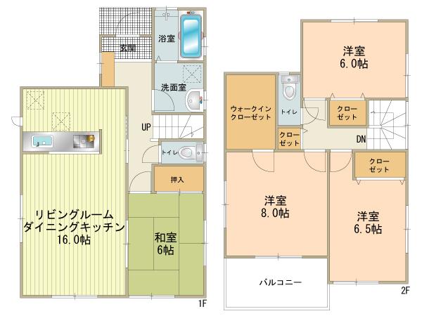 Floor plan. (5 Building), Price 30,800,000 yen, 4LDK, Land area 126.77 sq m , Building area 104.33 sq m