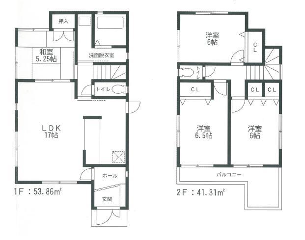 Floor plan. 31,800,000 yen, 4LDK, Land area 150.04 sq m , Building area 95.17 sq m 4LDK