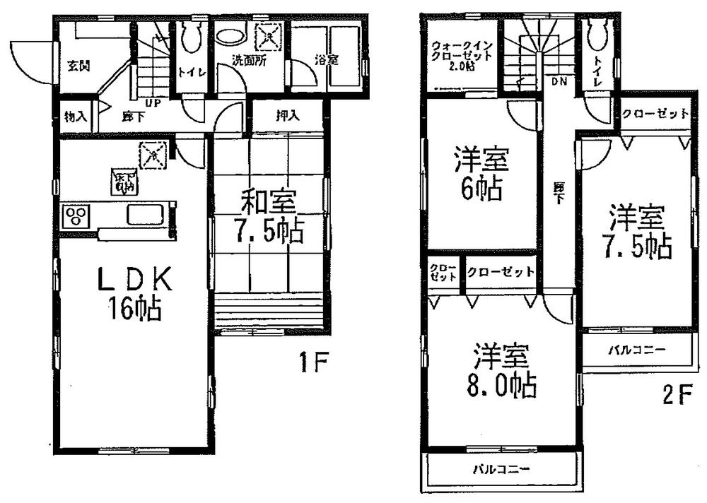Floor plan. 22,800,000 yen, 4LDK, Land area 166.11 sq m , Building area 107.73 sq m