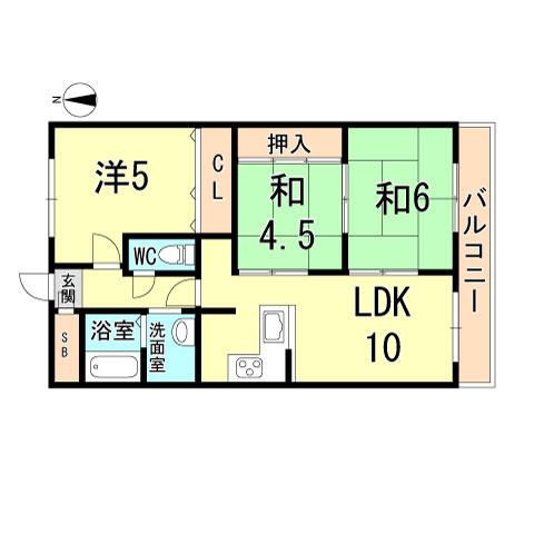 Floor plan. 3LDK, Price 7.5 million yen, Footprint 58.3 sq m , Balcony area 8.3 sq m