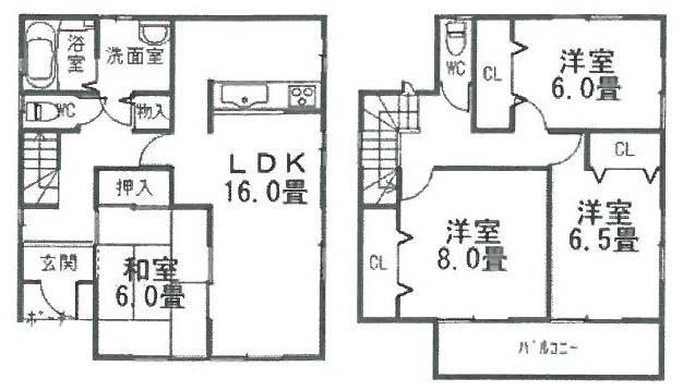 Floor plan. 24,800,000 yen, 4LDK, Land area 208.84 sq m , Building area 105.99 sq m
