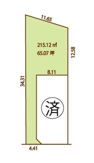 Compartment figure. Land price 18.3 million yen, Land area 215.12 sq m