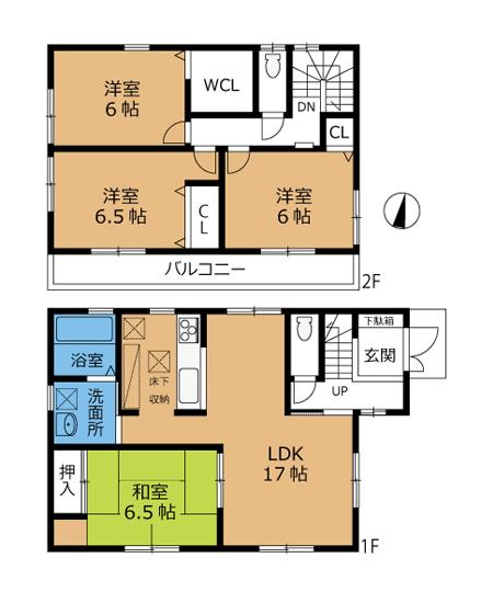 Floor plan. 19,800,000 yen, 4LDK, Land area 169.42 sq m , Building area 98.41 sq m