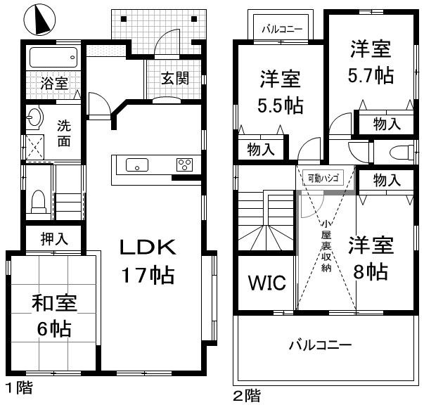 Floor plan. 33,800,000 yen, 4LDK + S (storeroom), Land area 135.62 sq m , Building area 103.06 sq m