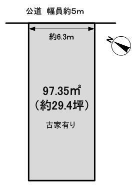Compartment figure. Land price 9.8 million yen, Land area 97.35 sq m