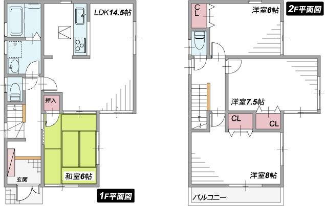 Floor plan. (No. 3 locations), Price 20,300,000 yen, 4LDK, Land area 104.51 sq m , Building area 95.58 sq m