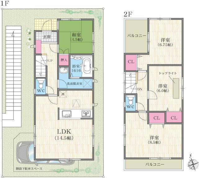 Floor plan. Morning mist until the elementary school 960m