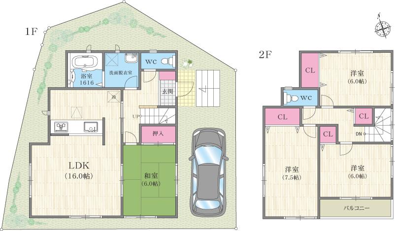 Floor plan. Morning mist until the elementary school 960m
