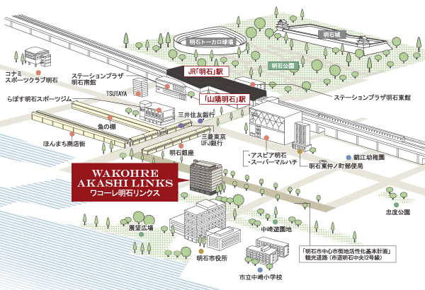 Surrounding environment. Comfortable position that you can feel free to use a variety of commercial facilities to focus in front of the station. Public authorities, Align education facilities are also familiar, Blessed living environment is attractive (peripheral image illustration MAP)