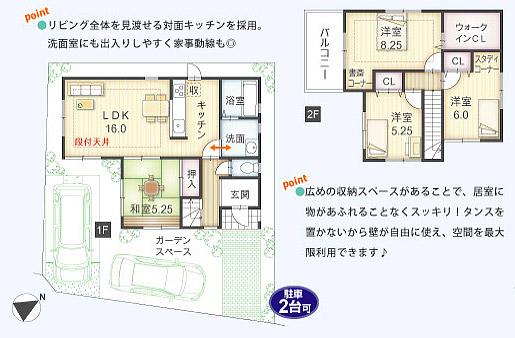 Compartment view + building plan example. Private Wakaba 800m to nursery school