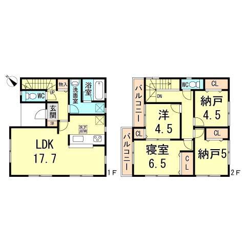 Floor plan. 33,800,000 yen, 2LDK+2S, Land area 132.2 sq m , Building area 93.15 sq m