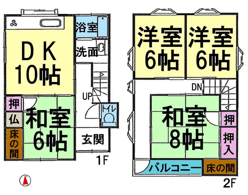 Floor plan. 14.8 million yen, 4DK, Land area 103.43 sq m , Building area 99.98 sq m