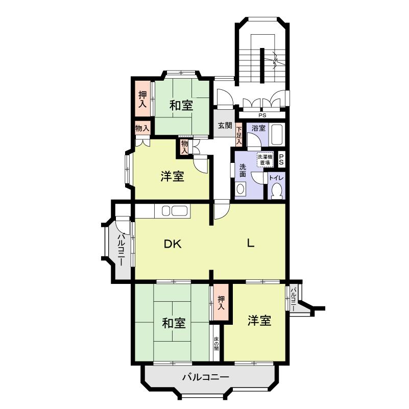 Floor plan. 4LDK, Price 10.8 million yen, Footprint 90.1 sq m , Balcony area 13.26 sq m
