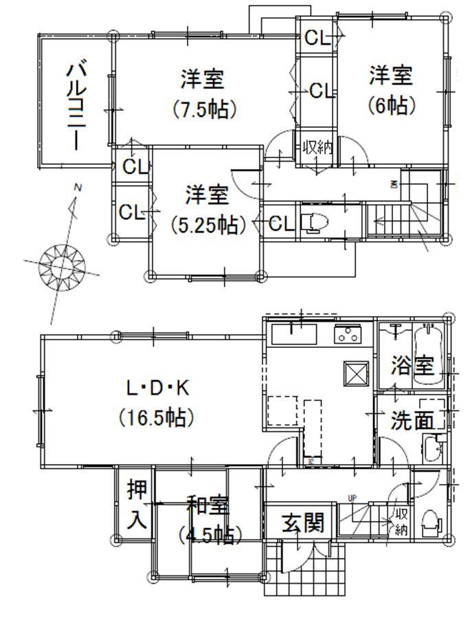 Floor plan. 24,800,000 yen, 4LDK, Land area 124.61 sq m , Building area 94.36 sq m