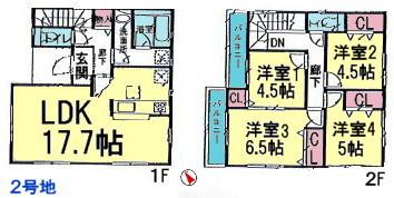 Floor plan. (No. 2 locations), Price 33,800,000 yen, 4LDK, Land area 132.2 sq m , Building area 93.15 sq m
