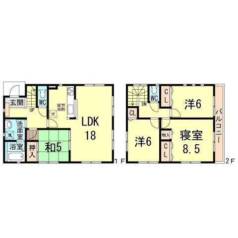 Floor plan. 27,800,000 yen, 4LDK, Land area 130.97 sq m , Building area 99.63 sq m