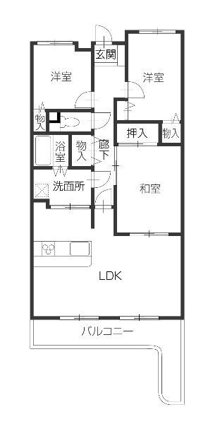 Floor plan. 3LDK, Price 8.8 million yen, Occupied area 66.56 sq m