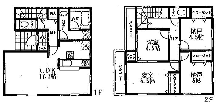Floor plan. 33,800,000 yen, 4LDK, Land area 132.2 sq m , Building area 93.15 sq m