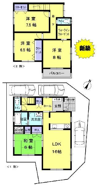 Floor plan. 29,800,000 yen, 4LDK, Land area 114 sq m , Building area 112.61 sq m