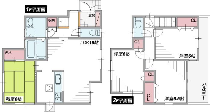 Floor plan. (No. 2 locations), Price 21,800,000 yen, 4LDK, Land area 130.41 sq m , Building area 95.17 sq m