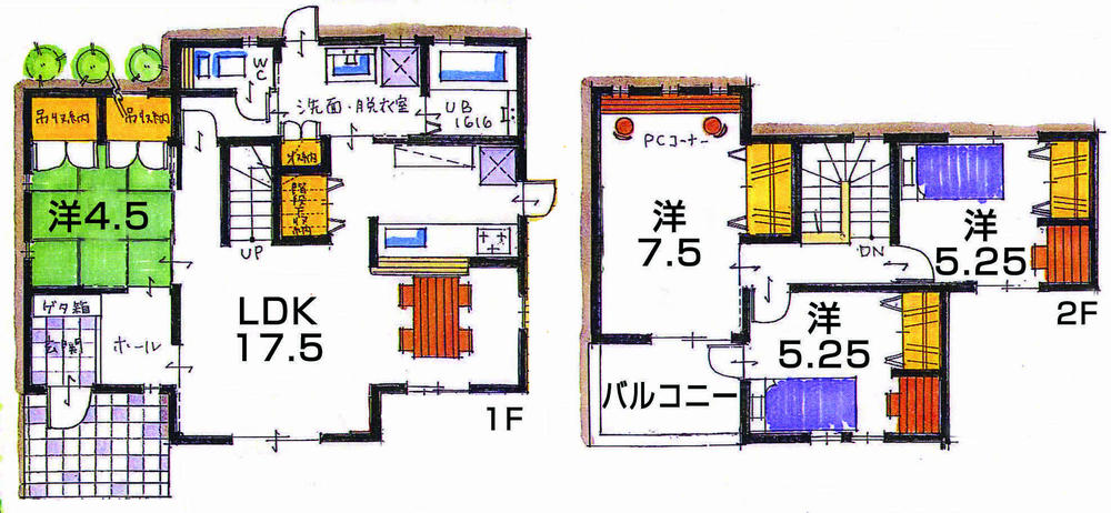 Other building plan example.  [Building plan example]  ● building price 16.7 million yen ● building area 98.53 sq m