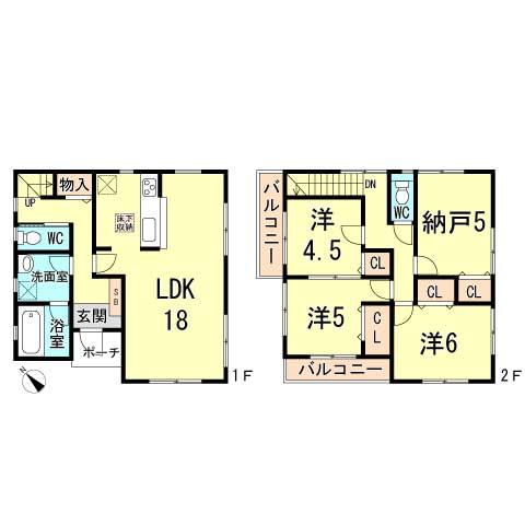 Floor plan. 33,800,000 yen, 3LDK+S, Land area 132.15 sq m , Building area 94.77 sq m