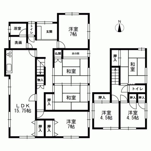 Floor plan. 29,800,000 yen, 7LDK, Land area 257.37 sq m , Building area 149.98 sq m