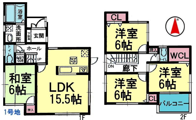 Floor plan. 26,800,000 yen, 4LDK, Land area 120.51 sq m , Building area 93.96 sq m