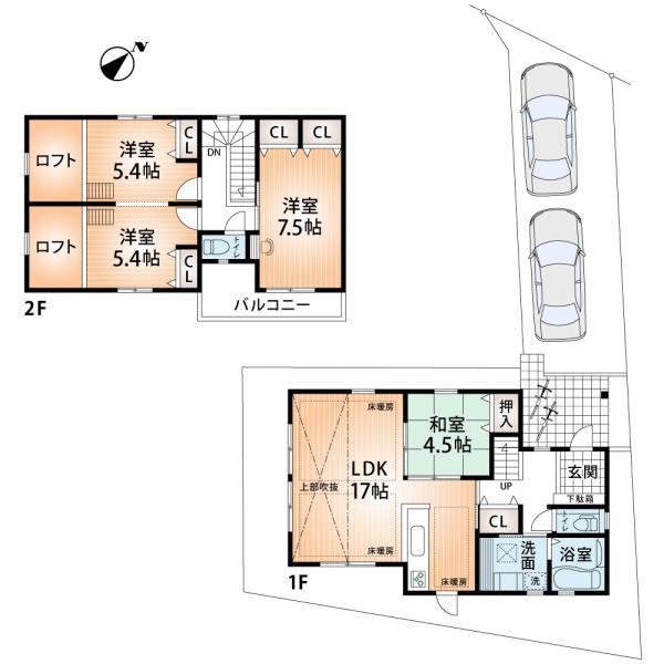 Floor plan. 28.8 million yen, 4LDK, Land area 131.18 sq m , Building area 98.54 sq m floor plan
