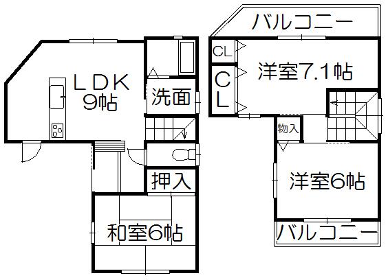 Floor plan. 21,800,000 yen, 3LDK, Land area 68.66 sq m , Building area 68.39 sq m