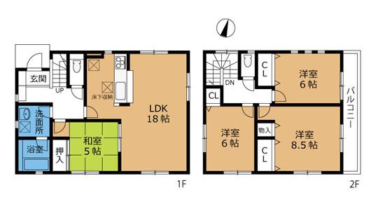 Floor plan. 27,800,000 yen, 4LDK, Land area 130.97 sq m , Building area 99.63 sq m