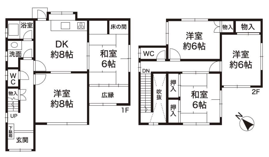 Floor plan. 12.4 million yen, 5DK, Land area 136.88 sq m , Building area 101.43 sq m