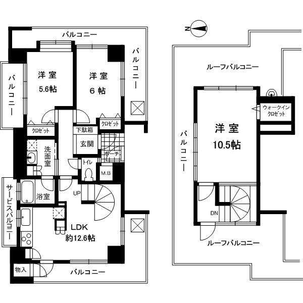 Floor plan. 3LDK, Price 26,800,000 yen, Occupied area 79.89 sq m , Balcony area 35.05 sq m