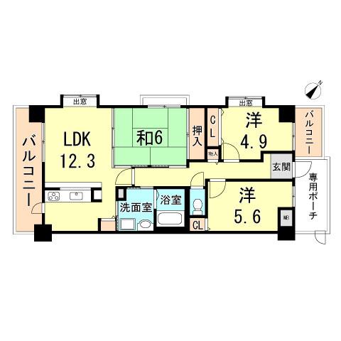 Floor plan. 3LDK, Price 9.8 million yen, Footprint 68.2 sq m , Balcony area 11.77 sq m