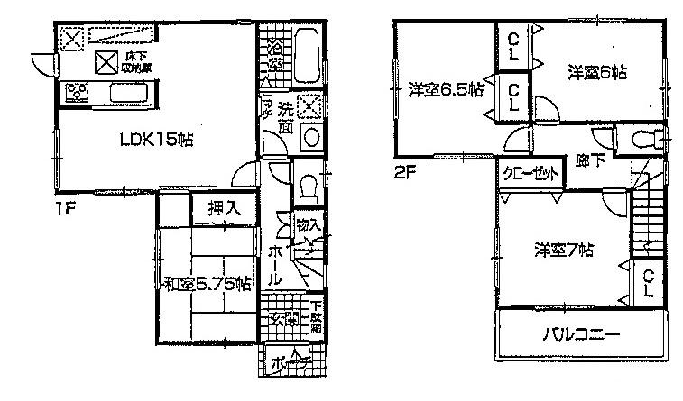 Floor plan. 22,800,000 yen, 4LDK, Land area 113.86 sq m , Building area 95.58 sq m