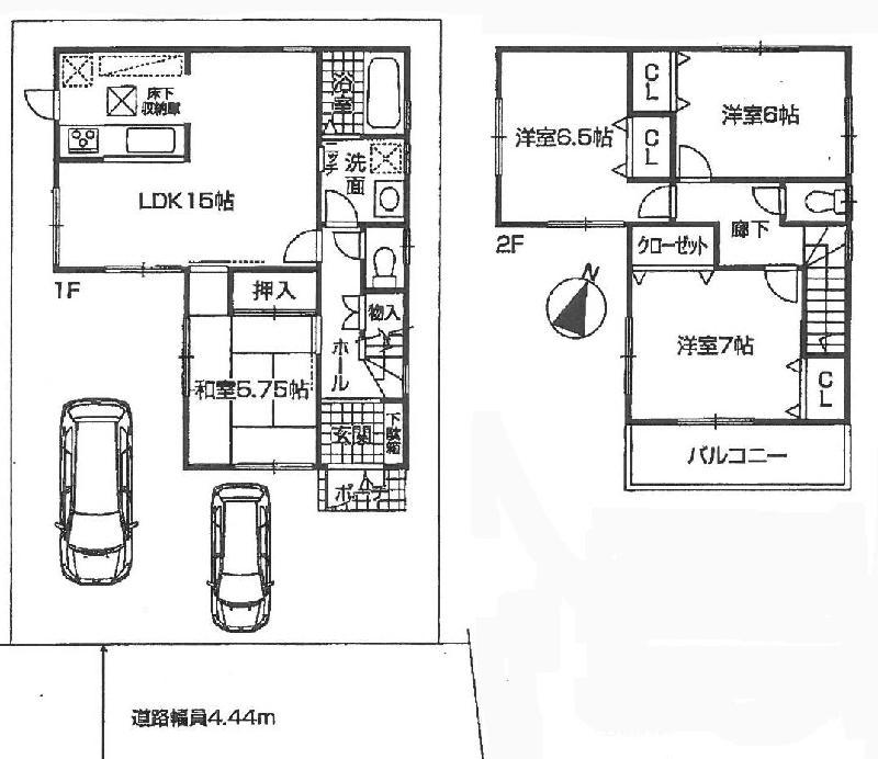 Floor plan. 22,800,000 yen, 4LDK, Land area 113.86 sq m , Building area 113.86 sq m