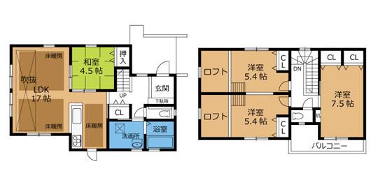 Floor plan. 29,550,000 yen, 4LDK, Land area 131.18 sq m , Building area 98.54 sq m