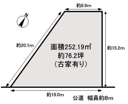Compartment figure. Land price 17.8 million yen, Land area 252.19 sq m