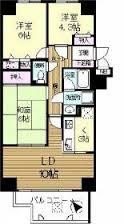 Floor plan. 3LDK, Price 8.9 million yen, Footprint 64.4 sq m , Balcony area 7.55 sq m