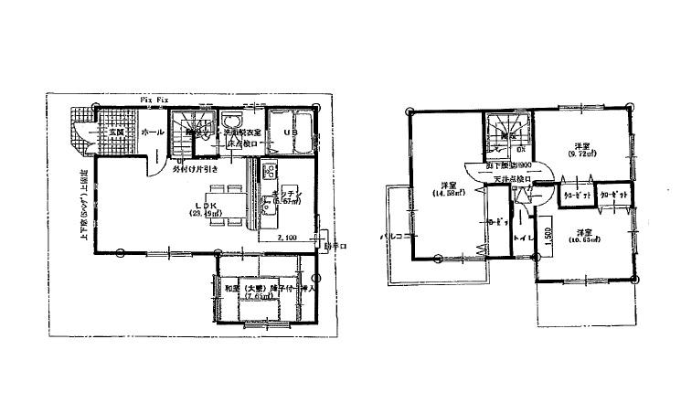 Floor plan. 29,800,000 yen, 4LDK, Land area 94.59 sq m , It can be secured building area 99.9 sq m family each room Is a floor plan of 4LDK. 