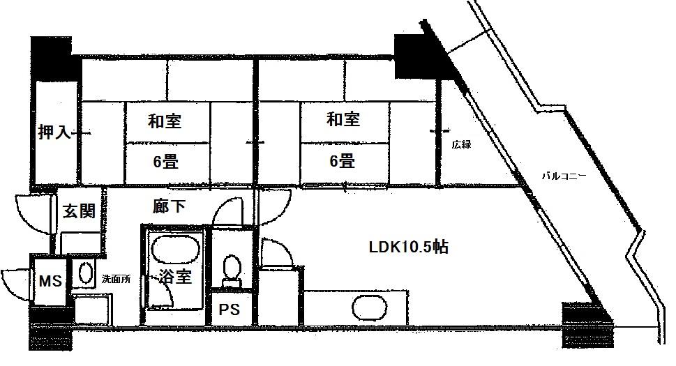 Floor plan. 2LDK, Price 8.88 million yen, Occupied area 55.98 sq m , Balcony area 8.35 sq m