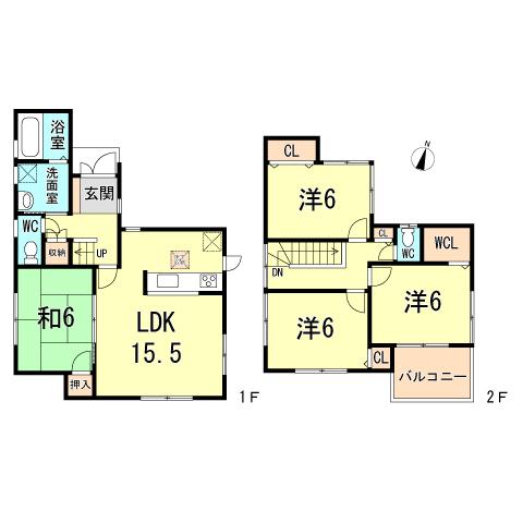 Floor plan. 26,800,000 yen, 4LDK, Land area 120.51 sq m , Building area 93.96 sq m