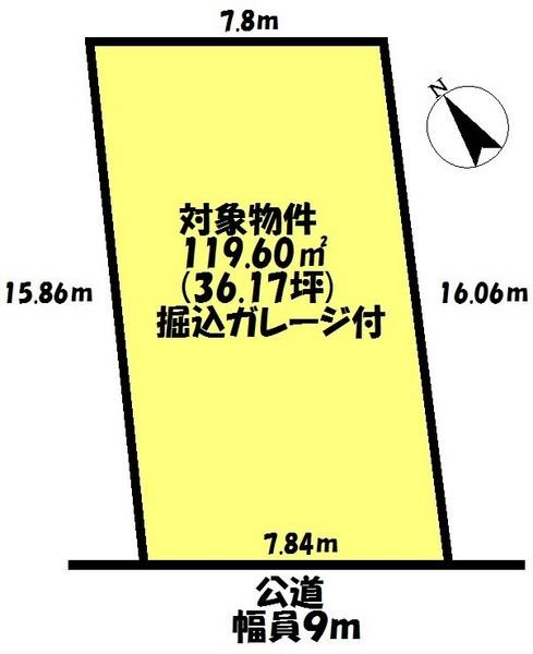 Compartment figure. Land price 8.9 million yen, Land area 119.6 sq m