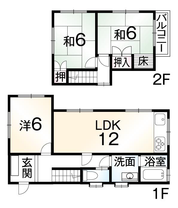 Floor plan. 7,980,000 yen, 3LDK, Land area 133.99 sq m , Building area 72.09 sq m