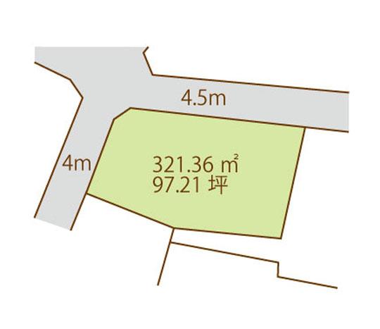 Compartment figure. Land price 16.8 million yen, Land area 321.36 sq m