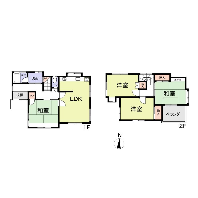 Floor plan. 13,380,000 yen, 4LDK, Land area 105.08 sq m , Building area 85.05 sq m