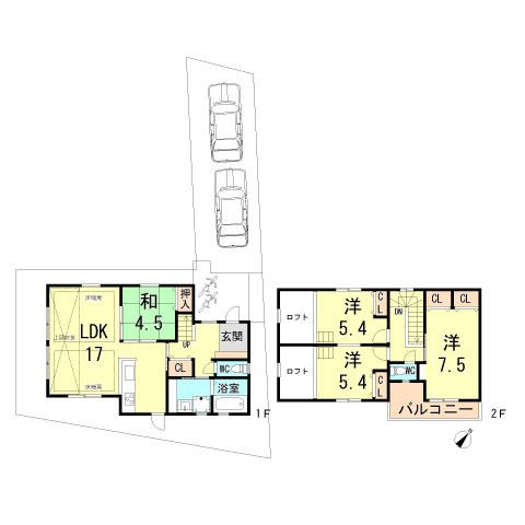 Floor plan. 28.8 million yen, 4LDK, Land area 131.18 sq m , Building area 98.54 sq m