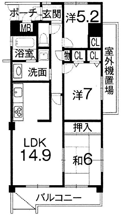 Floor plan. 3LDK, Price 14.8 million yen, Occupied area 72.75 sq m , Balcony area 16.29 sq m