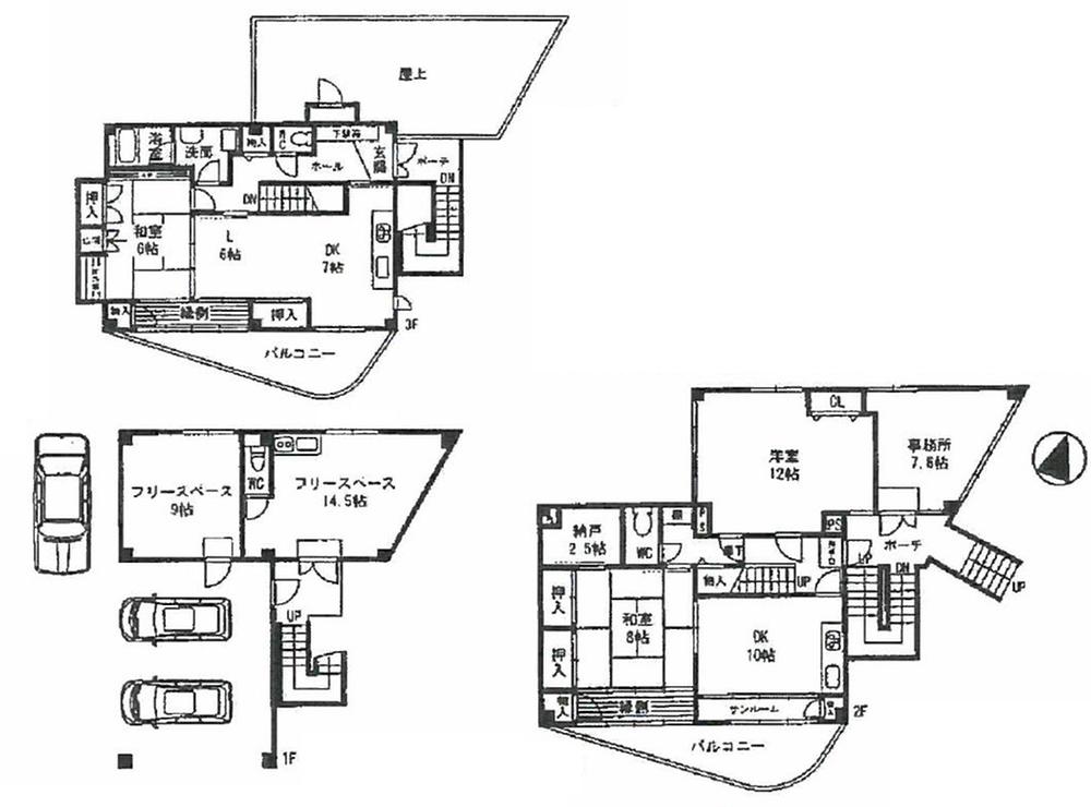 Floor plan. 48,800,000 yen, 5LDDKK + S (storeroom), Land area 231.68 sq m , Building area 201.71 sq m