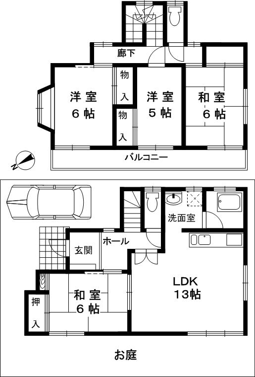 Floor plan. 12.5 million yen, 4LDK, Land area 114.13 sq m , Building area 92.06 sq m